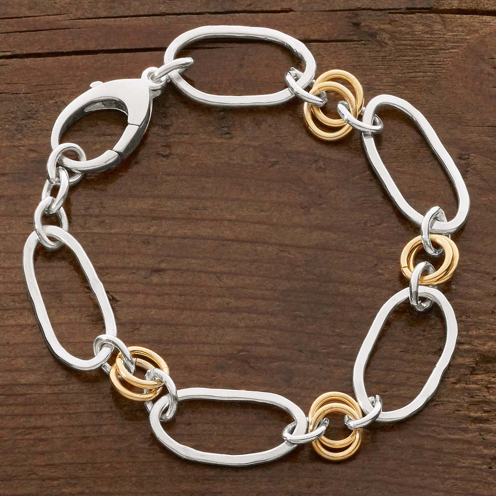 Two Tone Oval Link Bracelet – The Golden Bear