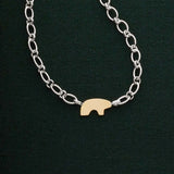 14ky Gold Flat Bear Necklace