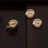 Yellow Gold Coin Disc Earrings