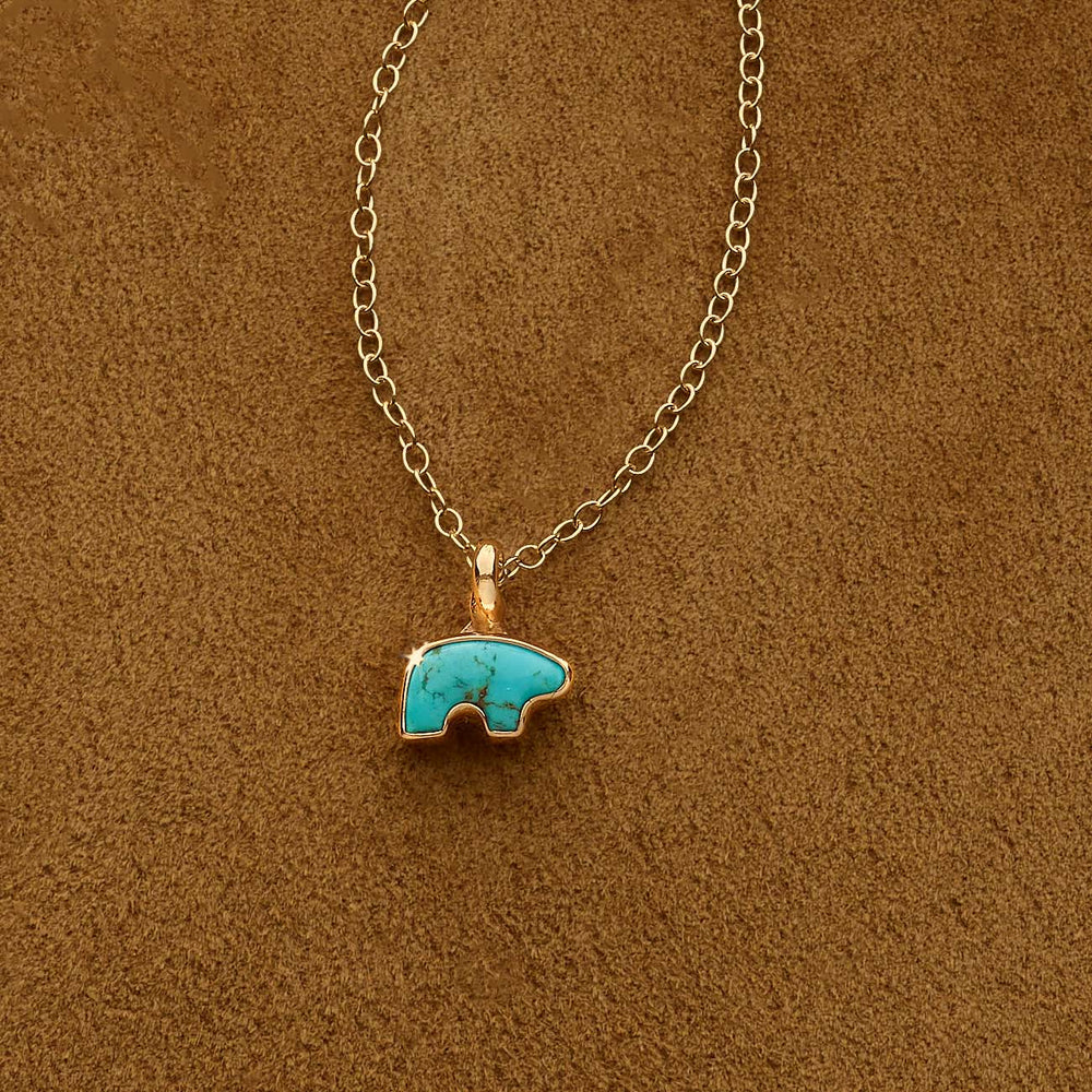 14ky Gold Stone Tiny Bear Necklace – The Golden Bear