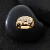 14ky Pave Baby Bear Signet Ring