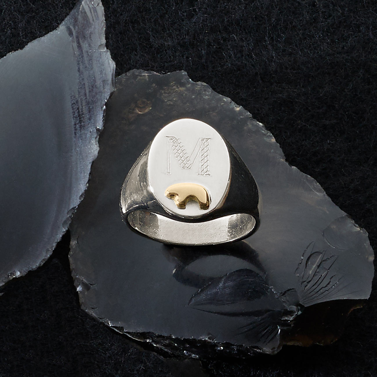 Sterling Silver Oval Signet Ring – The Golden Bear