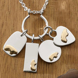 Two Tone Heart Charm with Bear