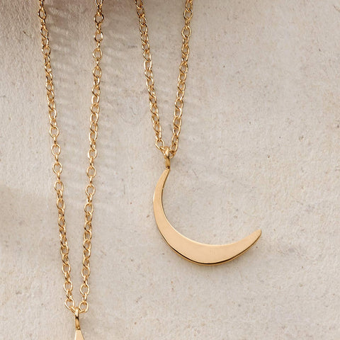 14ky Gold Crescent Moon Pendant