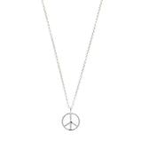 Sterling Silver Peace Sign with Black Diamond