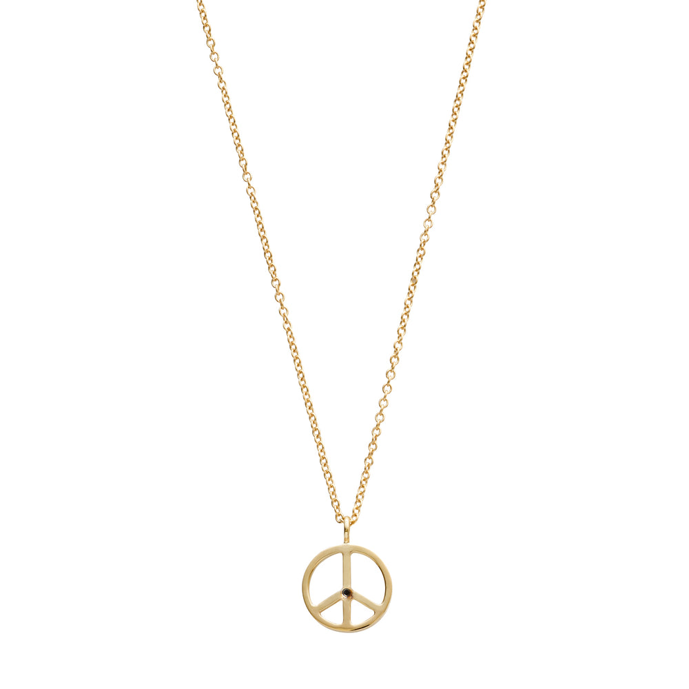 Large Gold Peace Sign Pendant Necklace – SyriosGifts.com
