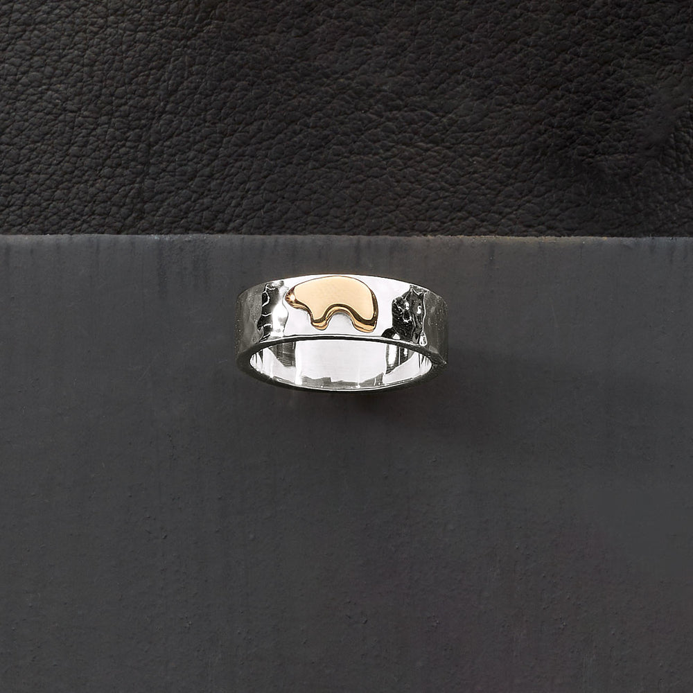 Two Tone Hammered Thin Band – The Golden Bear
