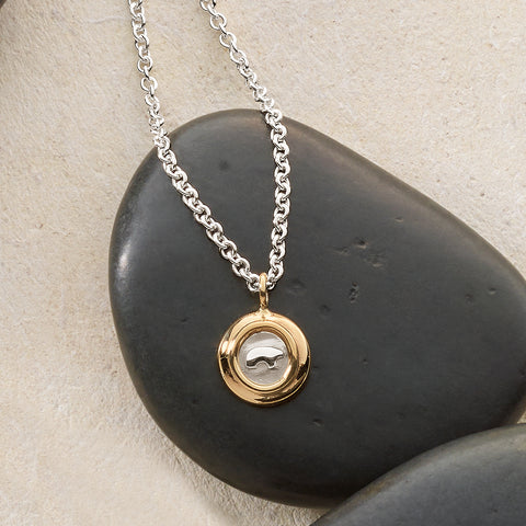 Two Tone Shiny Coin Necklace