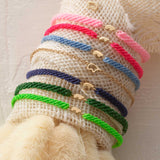 Braided Cord Bear Charm Bracelet