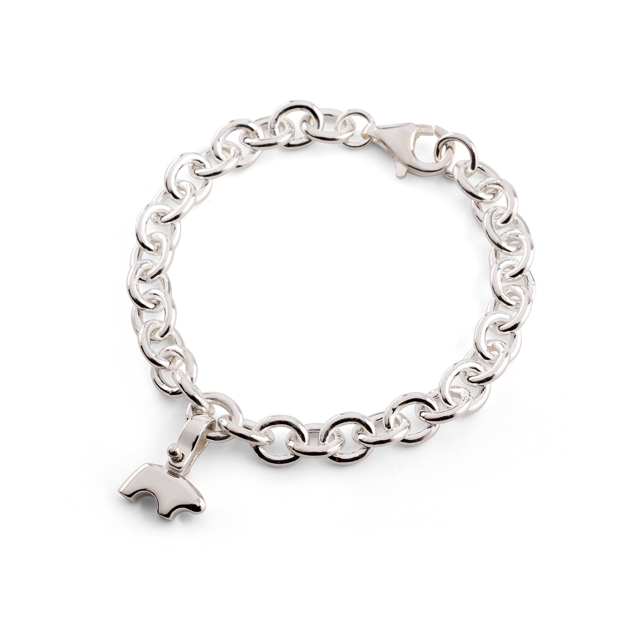 Tiffany & Co Silver Shopping Bag Charm Bracelet Bangle Link 
