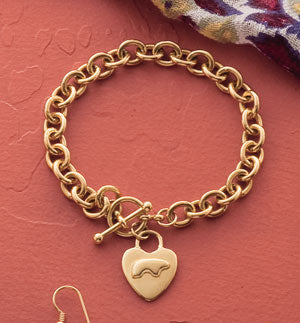 Order 14K Gold Heart Red Charm Bracelet