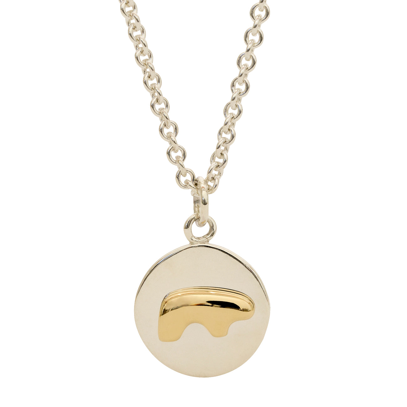 Two Tone Bear Disc Necklace – The Golden Bear