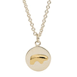 Two Tone Bear Disc Necklace