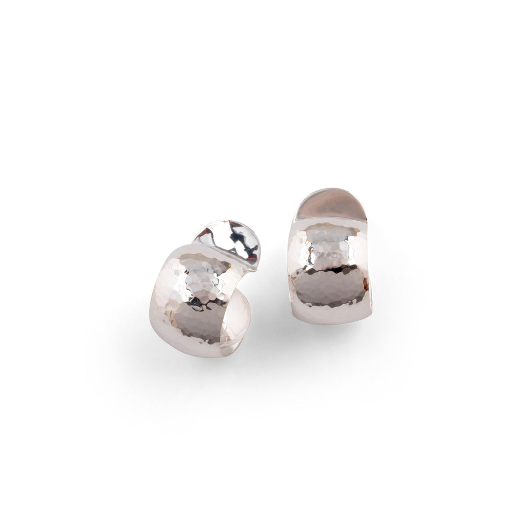 Sterling Silver Hammered Stud Earrings – silveraddict
