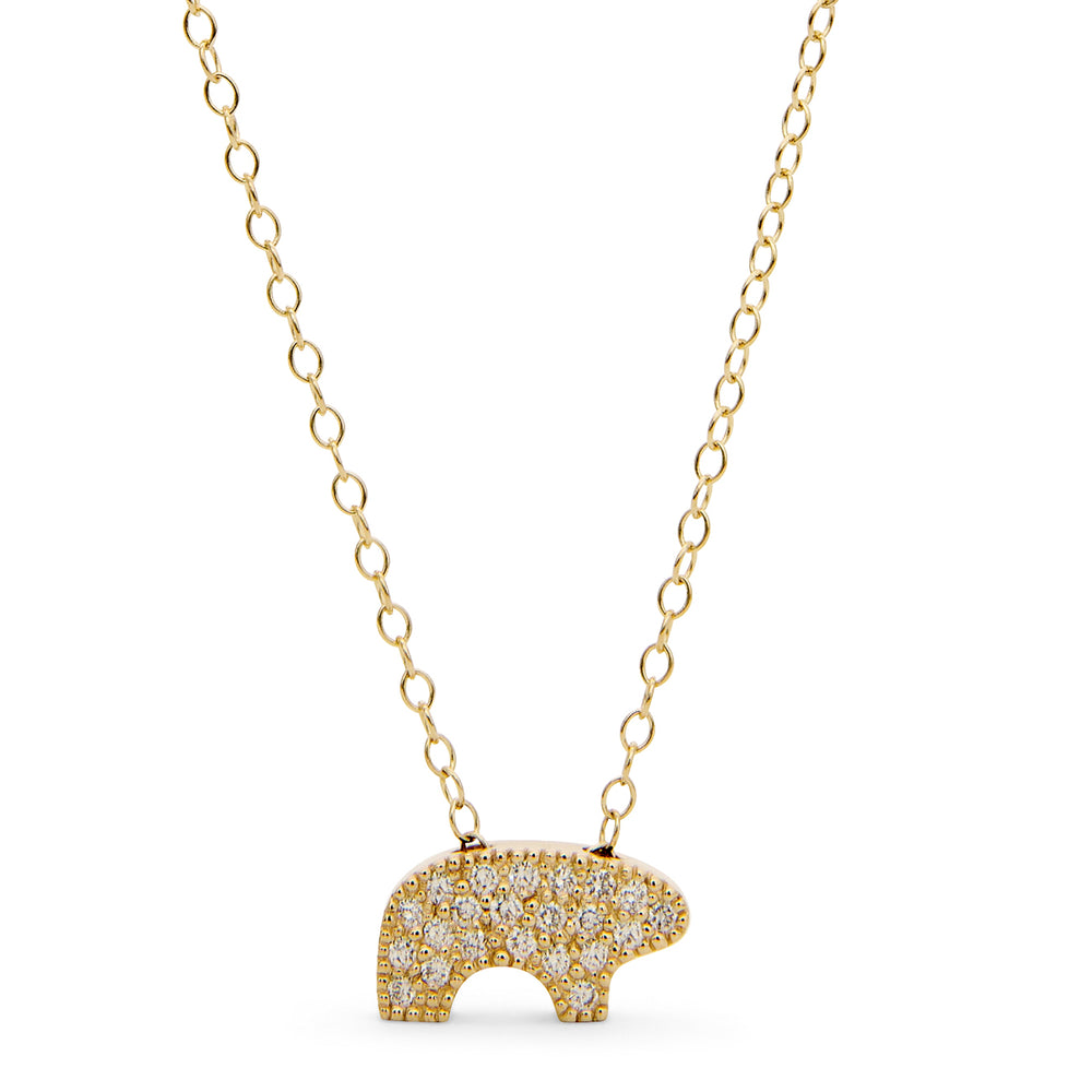 Pre-Owned 9ct Gold Zirconia Set Teddy Bear Pendant – Charles Fish