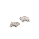 White Gold Pave Medium Bear Earrings