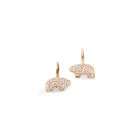 Pave Bear Leverback Earrings VARIANTS