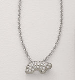 18k White Gold Eternity Bear Necklace