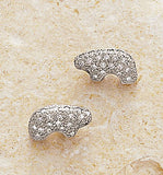 18k White Gold Eternity Bear Earrings