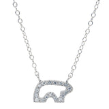 14k White Gold Diamond Silhouette Bear Necklace
