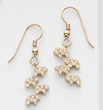 Pave Stepped Bear Earrings