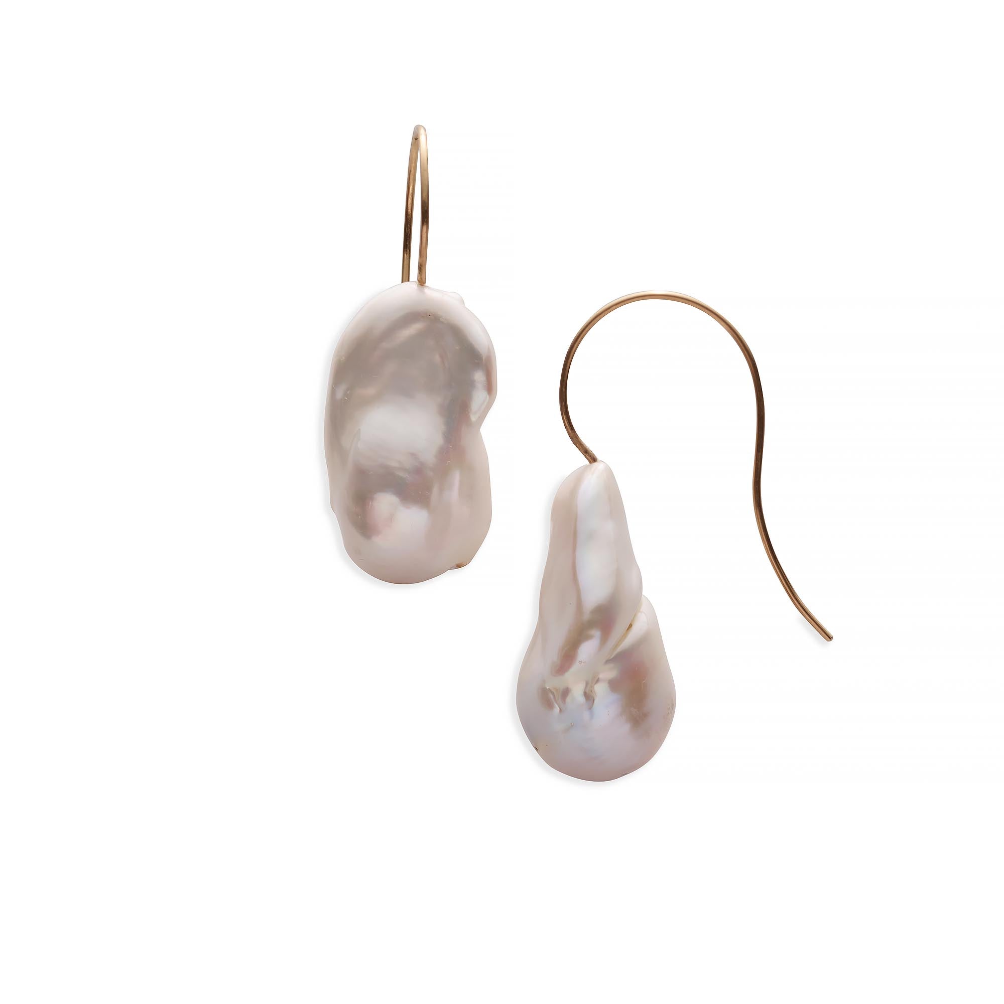 White Baroque Pearl Earrings – The Golden Bear