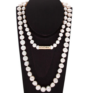 Yellow Gold Trudy Pearl Necklace