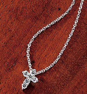 Roberto coin small diamond cross necklace Clearance