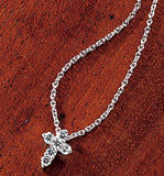 18KW Roberto Coin Tiny Diamond Cross Necklace