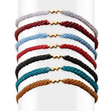 Braided Cord Bear Charm Bracelet